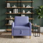 vidaXL Sofa s úložným priestorom Modrá džínovina 72 x 78 x 87 cm
