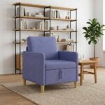 vidaXL Sofa s úložným priestorom Modrá džínovina 72 x 78 x 87 cm – Obrázok 3