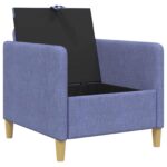 vidaXL Sofa s úložným priestorom Modrá džínovina 72 x 78 x 87 cm – Obrázok 4