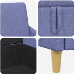 vidaXL Sofa s úložným priestorom Modrá džínovina 72 x 78 x 87 cm – Obrázok 7