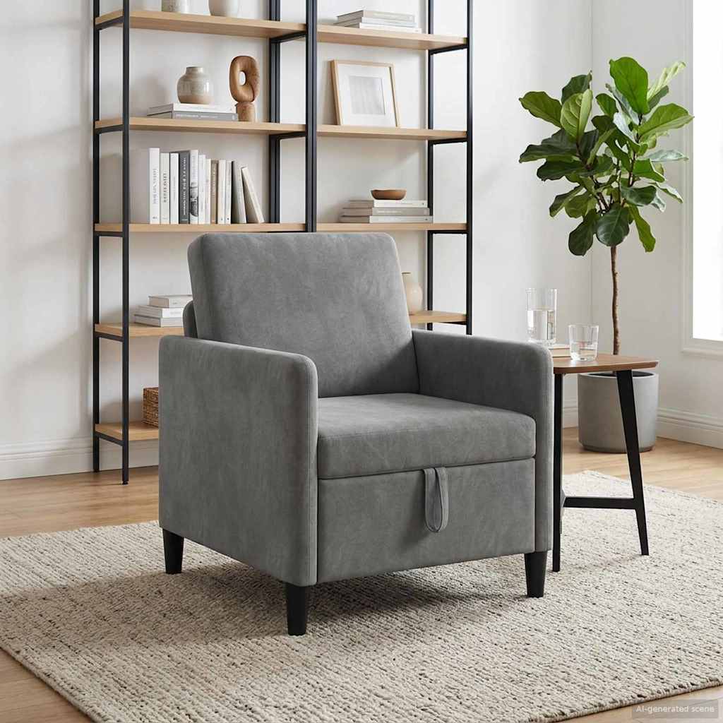 42036878_1.jpg vidaXL Sofa s úložným priestorom Tmavosivá 72 x 78 x 87 cm Polyester – Obrázok 1