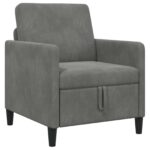 vidaXL Sofa s úložným priestorom Tmavosivá 72 x 78 x 87 cm Polyester – Obrázok 2