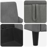 vidaXL Sofa s úložným priestorom Tmavosivá 72 x 78 x 87 cm Polyester – Obrázok 7
