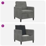 vidaXL Sofa s úložným priestorom Tmavosivá 72 x 78 x 87 cm Polyester – Obrázok 8