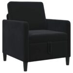 vidaXL Sofa s úložným priestorom Čierna 72 x 78 x 87 cm Polyester – Obrázok 2