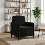 vidaXL Sofa s úložným priestorom Čierna 72 x 78 x 87 cm Polyester – Obrázok 3