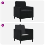 vidaXL Sofa s úložným priestorom Čierna 72 x 78 x 87 cm Polyester – Obrázok 8