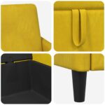 vidaXL Sofa s úložným priestorom Žltá 72 x 78 x 87 cm Polyester – Obrázok 7