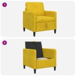 vidaXL Sofa s úložným priestorom Žltá 72 x 78 x 87 cm Polyester – Obrázok 8