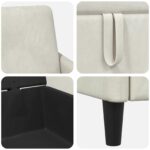 vidaXL Sofa s úložným priestorom Krémová 72 x 78 x 87 cm Polyester – Obrázok 7