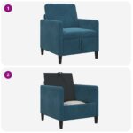 vidaXL Sofa s úložným priestorom Modrá 72 x 78 x 87 cm Polyester – Obrázok 8