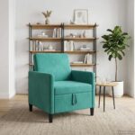 vidaXL Sofa s úložným priestorom Tyrkysová 72 x 78 x 87 cm Polyester – Obrázok 3