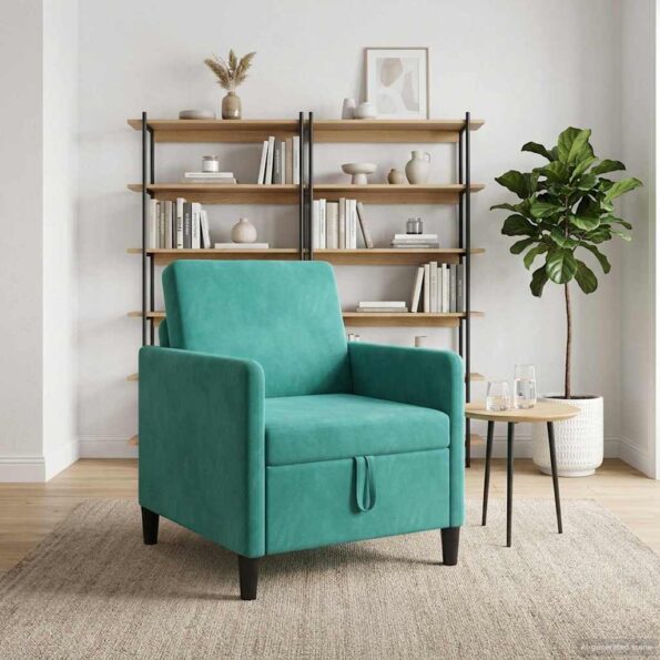 vidaXL Sofa s úložným priestorom Tyrkysová 72 x 78 x 87 cm Polyester – Obrázok 3