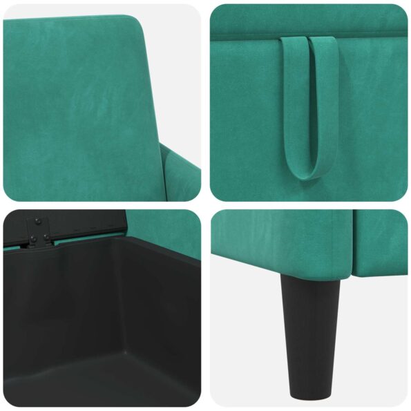 vidaXL Sofa s úložným priestorom Tyrkysová 72 x 78 x 87 cm Polyester – Obrázok 7