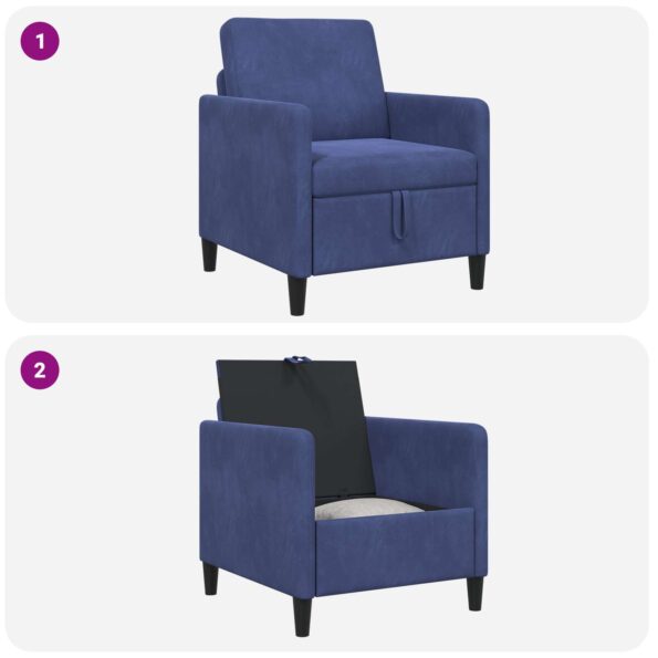 vidaXL Sofa s úložným priestorom Policajná modrá 72 x 78 x 87 cm – Obrázok 8