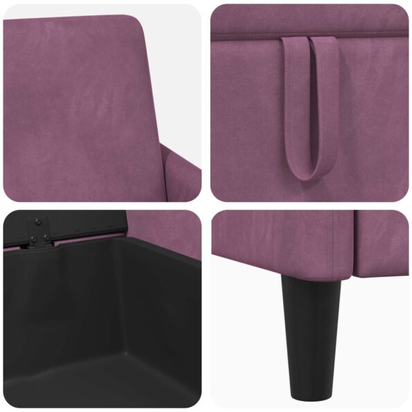 vidaXL Sofa s úložným priestorom Fialová 72 x 78 x 87 cm Polyester – Obrázok 7