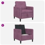 vidaXL Sofa s úložným priestorom Fialová 72 x 78 x 87 cm Polyester – Obrázok 8