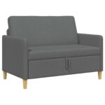 vidaXL Sofa s úložným priestorom Tmavosivá 122 x 78 x 87 cm Polyester – Obrázok 2
