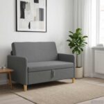 vidaXL Sofa s úložným priestorom Tmavosivá 122 x 78 x 87 cm Polyester – Obrázok 3