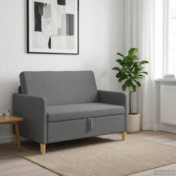 vidaXL Sofa s úložným priestorom Tmavosivá 122 x 78 x 87 cm Polyester – Obrázok 3