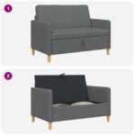vidaXL Sofa s úložným priestorom Tmavosivá 122 x 78 x 87 cm Polyester – Obrázok 6