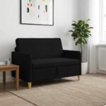 vidaXL Sofa s úložným priestorom Čierna 122 x 78 x 87 cm Polyester