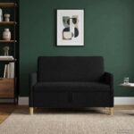 vidaXL Sofa s úložným priestorom Čierna 122 x 78 x 87 cm Polyester – Obrázok 3