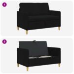 vidaXL Sofa s úložným priestorom Čierna 122 x 78 x 87 cm Polyester – Obrázok 6