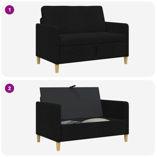 vidaXL Sofa s úložným priestorom Čierna 122 x 78 x 87 cm Polyester – Obrázok 6