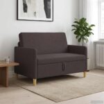 vidaXL Sofa s úložným priestorom Tmavohnedá 122 x 78 x 87 cm Polyester