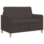vidaXL Sofa s úložným priestorom Tmavohnedá 122 x 78 x 87 cm Polyester – Obrázok 2