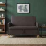 vidaXL Sofa s úložným priestorom Tmavohnedá 122 x 78 x 87 cm Polyester – Obrázok 3