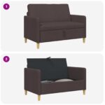 vidaXL Sofa s úložným priestorom Tmavohnedá 122 x 78 x 87 cm Polyester – Obrázok 6