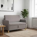 vidaXL Sofa s úložným priestorom Sivohnedá 122 x 78 x 87 cm Polyester – Obrázok 3