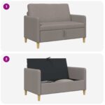 vidaXL Sofa s úložným priestorom Sivohnedá 122 x 78 x 87 cm Polyester – Obrázok 6