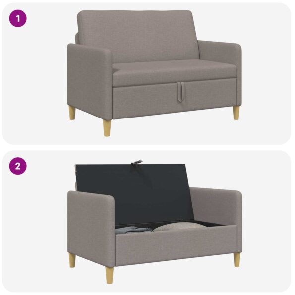 vidaXL Sofa s úložným priestorom Sivohnedá 122 x 78 x 87 cm Polyester – Obrázok 6