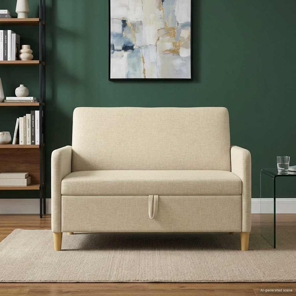 42036898_1.jpg vidaXL Sofa s úložným priestorom Krémová 122 x 78 x 87 cm Polyester – Obrázok 1