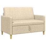 vidaXL Sofa s úložným priestorom Krémová 122 x 78 x 87 cm Polyester – Obrázok 2