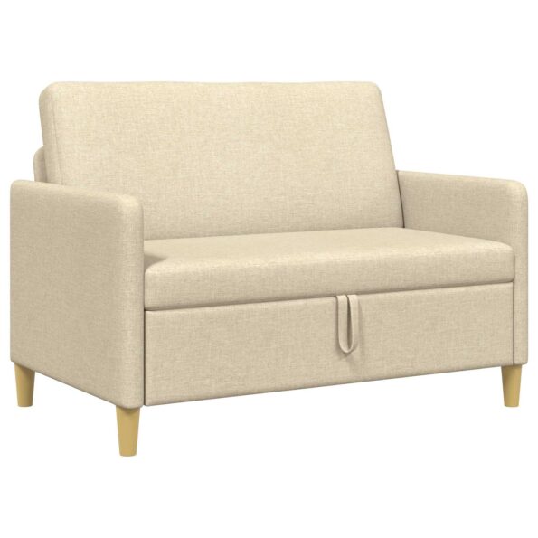 vidaXL Sofa s úložným priestorom Krémová 122 x 78 x 87 cm Polyester – Obrázok 2
