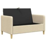vidaXL Sofa s úložným priestorom Krémová 122 x 78 x 87 cm Polyester – Obrázok 4