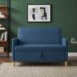 vidaXL Sofa s úložným priestorom Modrá 122 x 78 x 87 cm Polyester