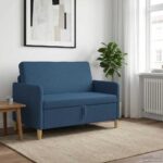 vidaXL Sofa s úložným priestorom Modrá 122 x 78 x 87 cm Polyester – Obrázok 3