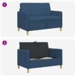 vidaXL Sofa s úložným priestorom Modrá 122 x 78 x 87 cm Polyester – Obrázok 6