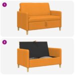 vidaXL Sofa s úložným priestorom Tmavá žltá 122 x 78 x 87 cm Polyester – Obrázok 5