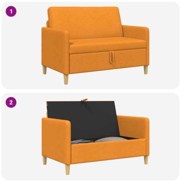vidaXL Sofa s úložným priestorom Tmavá žltá 122 x 78 x 87 cm Polyester – Obrázok 5