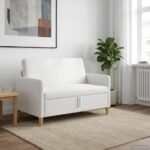 vidaXL Sofa s úložným priestorom Biela 122 x 78 x 87 cm Polyester