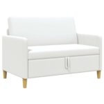 vidaXL Sofa s úložným priestorom Biela 122 x 78 x 87 cm Polyester – Obrázok 2