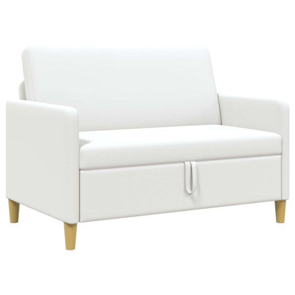 vidaXL Sofa s úložným priestorom Biela 122 x 78 x 87 cm Polyester – Obrázok 2