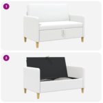 vidaXL Sofa s úložným priestorom Biela 122 x 78 x 87 cm Polyester – Obrázok 5