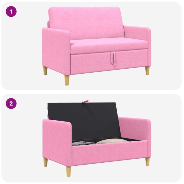 vidaXL Sofa s úložným priestorom Ružová 122 x 78 x 87 cm Polyester – Obrázok 6
